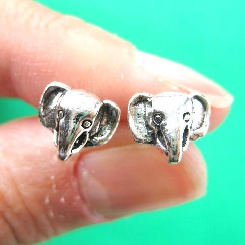 Elephant stud hot sale earrings silver