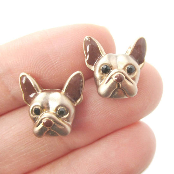 Abstract Colorful French Bulldog Puppy Shaped Earrings – DOTOLY