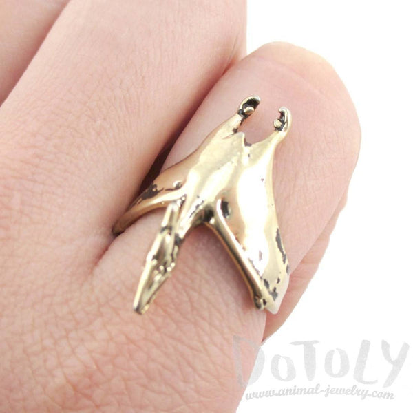 3D Pterodactyl Dinosaur Shaped Animal Ring in Brass – DOTOLY