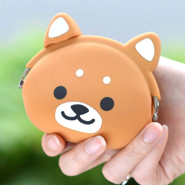 Shiba Inu Dog Face With Big Eyes Shaped Soft Fabric Zipper Coin Purse –  DOTOLY