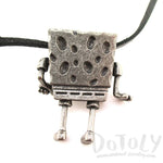 3D SpongeBob SquarePants Shaped Nickelodeon Pendant Necklace in Silver | DOTOLY | DOTOLY