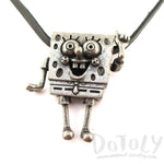 3D SpongeBob SquarePants Shaped Nickelodeon Pendant Necklace in Silver | DOTOLY | DOTOLY