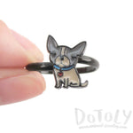 Baby Boston Terrier Puppy Shaped Adjustable Ring in Tan | Animal Jewelry | DOTOLY