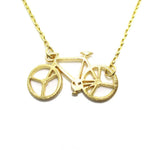 Bicycle Bike Silhouette Shaped Charm Necklace in Gold | DOTOLY | DOTOLY