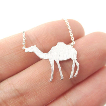 Camel Silhouette Shaped Pendant Necklace in Silver | Animal Jewelry | DOTOLY