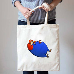 Chubby Super Mario Doing Sit-Ups Illustrated Canvas Tote Shopper Bag –  DOTOLY