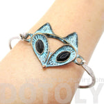 Classic Bangle Bracelet Cuff with Antique Fox Pendant