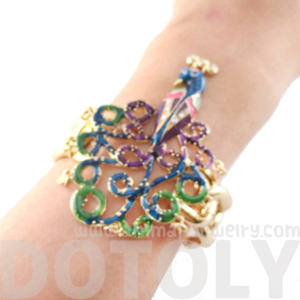 Buy Azba Peacock Floral Antique Chain Bracelet | Tarinika - Tarinika India