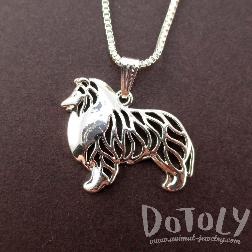 Collie Shetland Sheepdog Shaped Pendant Necklace DOTOLY