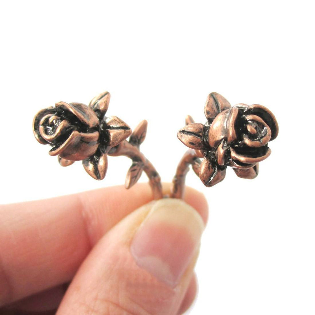 Rose gold hot sale gauge earrings