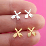 Foodie Food Lovers Themed Spoon and Fork Shaped Stud Earrings | DOTOLY