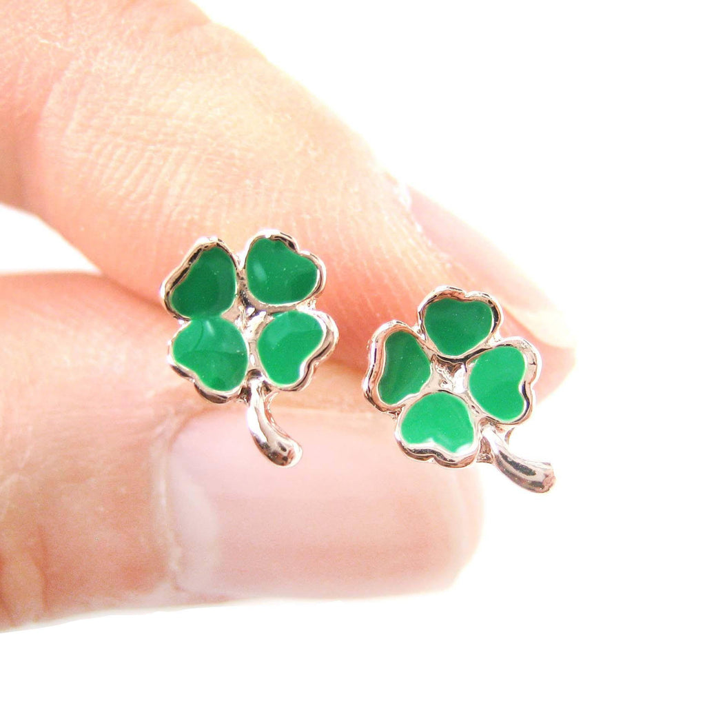 9ct Yellow Gold Beaded Edge Clover Stud Earrings - Gatwards Of Hitchin