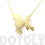 French Poodle Silhouette Shaped Pendant Necklace in Gold | Animal Jewelry | DOTOLY