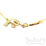 Gun and Bullet Revolver Shaped Charm Necklace in Gold | DOTOLY | DOTOLY