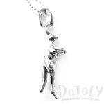 Kangaroo Shaped Pendant Necklace in Silver | Animal Jewelry | DOTOLY