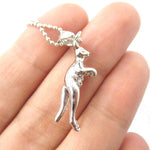 Kangaroo Shaped Pendant Necklace in Silver | Animal Jewelry | DOTOLY