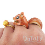 Little Chipmunk Squirrel Shaped Three Piece Stackable Animal Ring