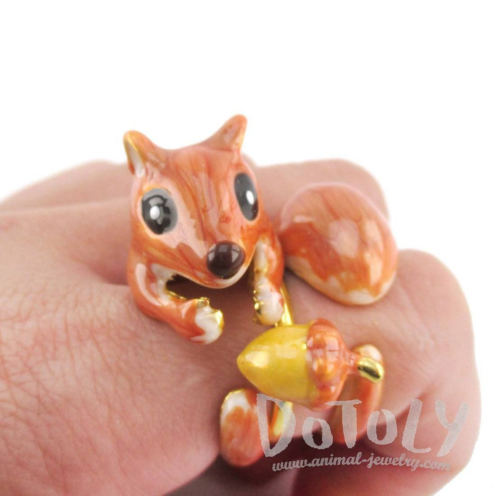 Little Chipmunk Squirrel Shaped Three Piece Stackable Animal Ring