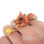 Little Chipmunk Squirrel Shaped Three Piece Stackable Animal Ring