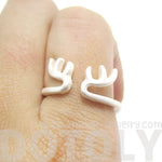 Minimalist Deer Antler Shaped Animal Ring in Silver | DOTOLY | DOTOLY