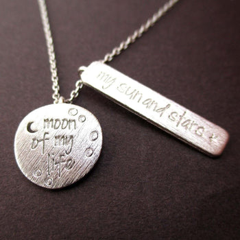 Moon of my Life, My Sun and Stars Game of Thrones Quote Charm Necklace in Silver | DOTOLY | DOTOLY