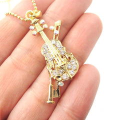 3D Realistic Musical Instrument Trumpet Shaped Pendant Necklace in