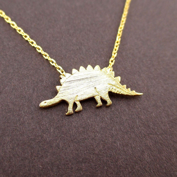Stegosaurus Dinosaur Jurassic World Themed Charm Necklace in Gold – DOTOLY