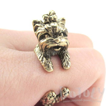 3D Continental Toy Spaniel Papillon Dog Shaped Animal Ring in Silver –  DOTOLY